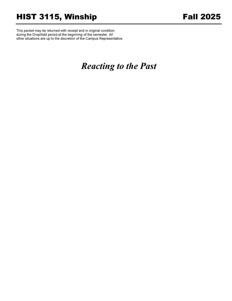 HIST 3115, Winship (Hard Copy)