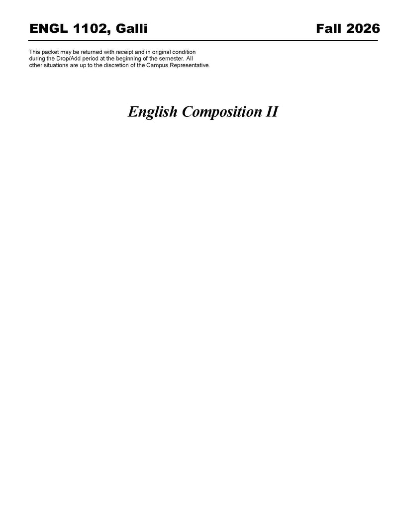 ENGL 1102, Galli (Digital Only)