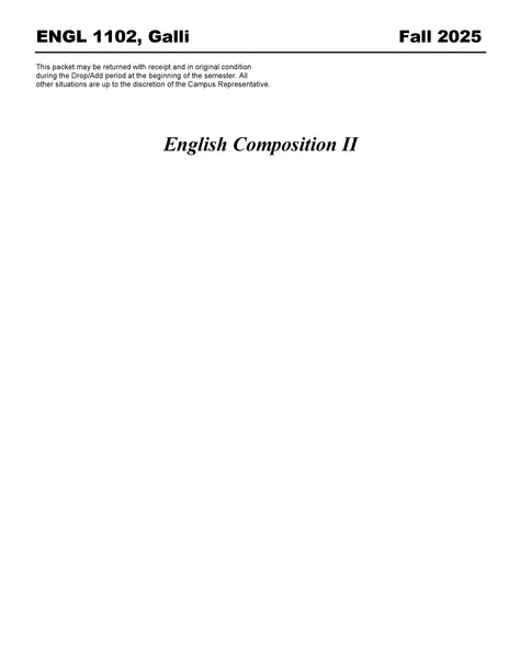 ENGL 1102, Galli (Digital Only)