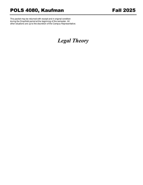 POLS 4080, Kaufman (Hard Copy)