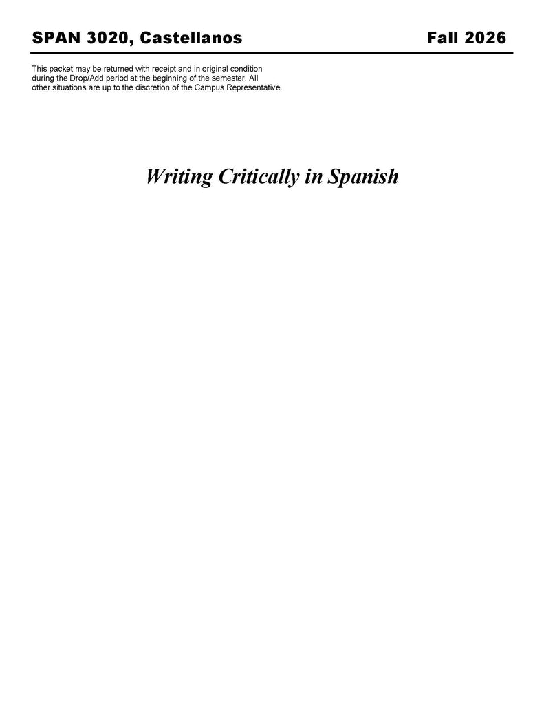 SPAN 3020, Castellanos (Hard Copy)