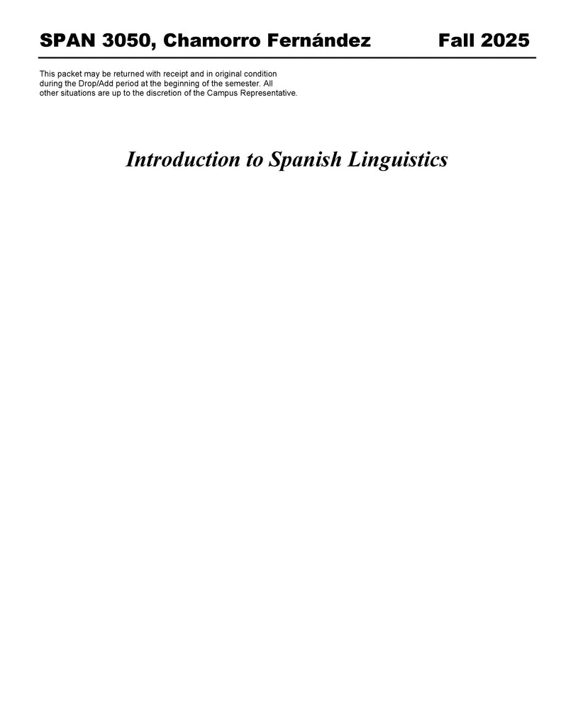 SPAN 3050, Chamorro Fernandez (Hard Copy)