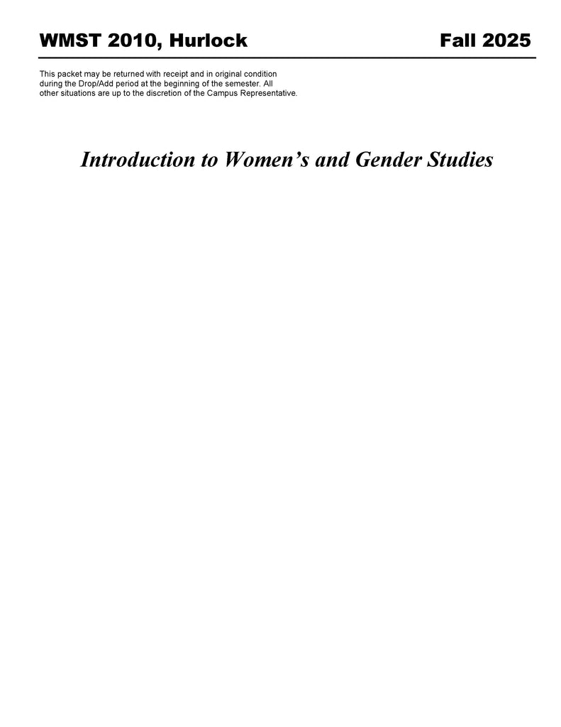 WMST 2010, Hurlock (Hard Copy)